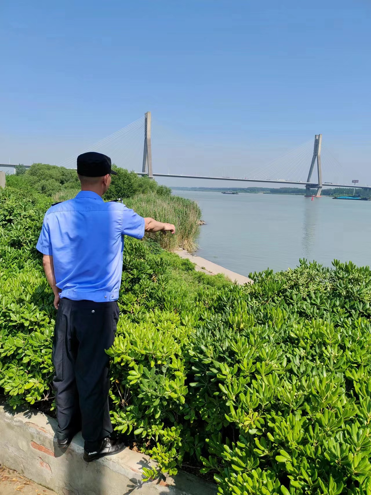 江堤边巡查。.jpg